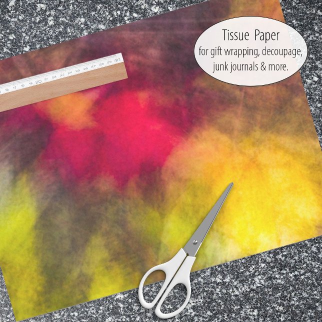 Vivid Red and Yellow Maple Leaf Autumn Abstract Tissue Paper (Creator Uploaded)