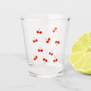 Vivid Red Cherry Shot Glass