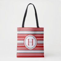 Vivid Red & Grey Modern Striped