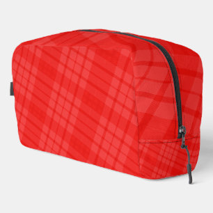 Vivid Red Plaid Dopp Kit