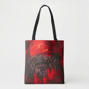 Vivid Red Poppy Stamen Tote Bag