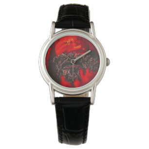 Vivid Red Poppy Stamen Watch