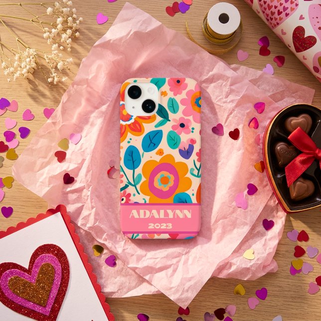 Vivid Retro Florals Valentines Gifts for Teens Case-Mate iPhone Case (Vivid Retro Florals Valentines Gifts for Teens Case-Mate iPhone Case)