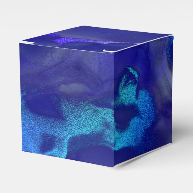 Vivid Shimmering Ink Splash Favour Box (Front Side)