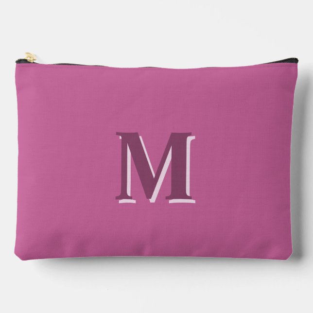 vivid solid pink monogram  accessory pouch (Front)