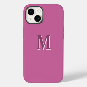 vivid solid pink monogram iPhone 14 case