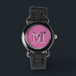 vivid solid pink monogram, watch<br><div class="desc">vivid solid pink monogram,  Watch.
Hex colour code #CB649C</div>