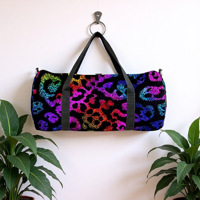 Vivid Speckled Leopard Print  Duffle Bag (Creator Uploaded)