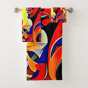 Vivid Spirit Pair Design Bath Towel Set