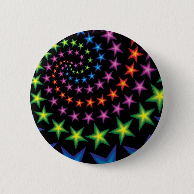 vivid star spirals 6 cm round badge (Front)