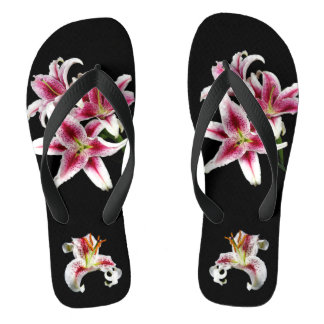 Vivid Stargazer Lily Photograph Jandals