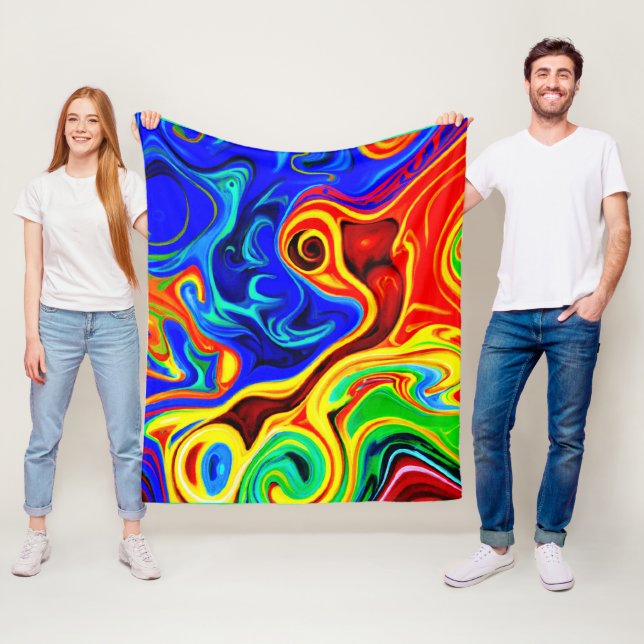 Vivid Style Pattern Fleece Blanket (In Situ)