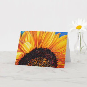 Vivid Sunflower Art Floral Flower Note Card