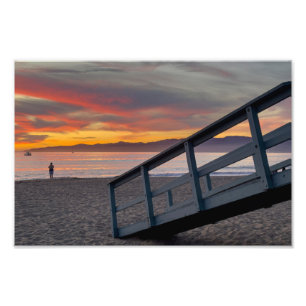 Vivid Sunset Color - Marina Del Rey, CA Photo Print