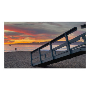 Vivid Sunset Colour - Marina Del Rey, CA Photo Print
