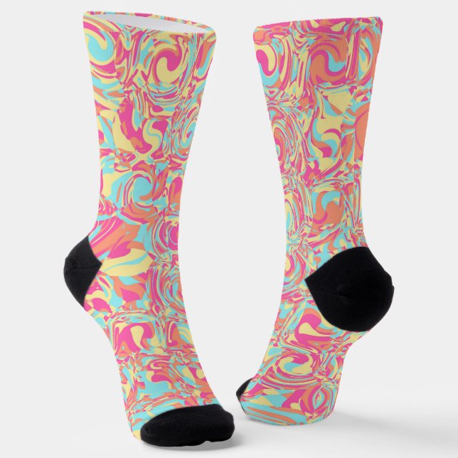 Vivid Swirls Socks (Angled)