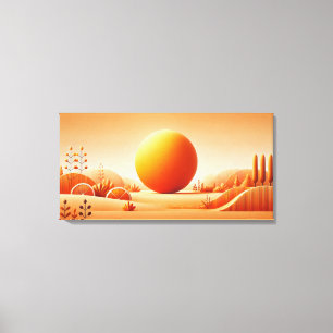 Vivid Tangerine Glow - Minimalist Wall Art
