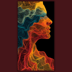 Vivid Topography Abstract Portrait Canvas Print
