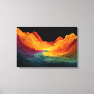 Vivid Topography   Surreal Landscape (24" x 16") Canvas Print
