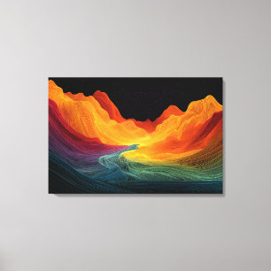 Vivid Topography Surreal Landscape (30" x 20") Canvas Print