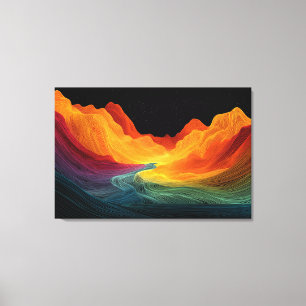 Vivid Topography   Surreal Landscape (36" x 24") Canvas Print