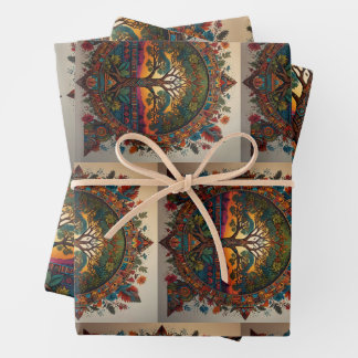 Vivid Tree of Life – Mystical Fusion  Wrapping Paper Sheet