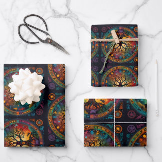 Vivid Tree of Life – Mystical Fusion  Wrapping Paper Sheet