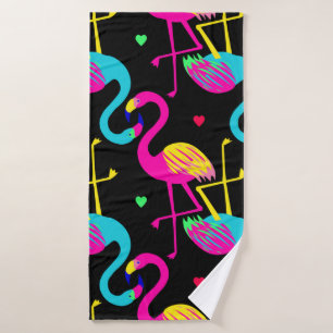 Vivid tropical, exotic hawaiian seamless pattern w bath towel