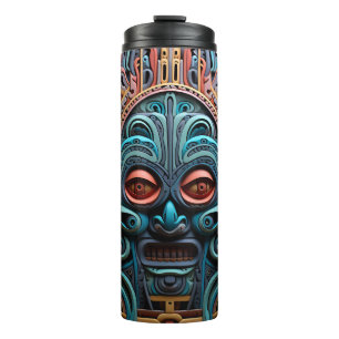 Vivid Vibrant Tribal 3D Paper Art style pattern  Thermal Tumbler