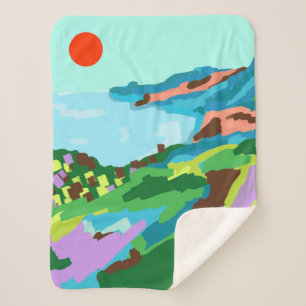 Vivid Vistas Sherpa Blanket