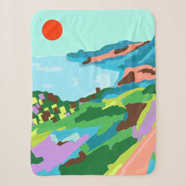 Vivid Vistas Sherpa Blanket (Front)