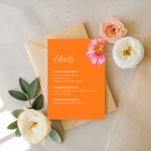 Vivid Vows Bold Color Wedding Details Card