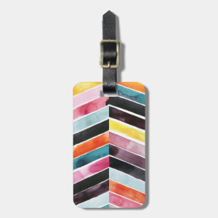 Vivid Watercolor Chevron I Luggage Tag