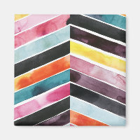 Vivid Watercolor Chevron I