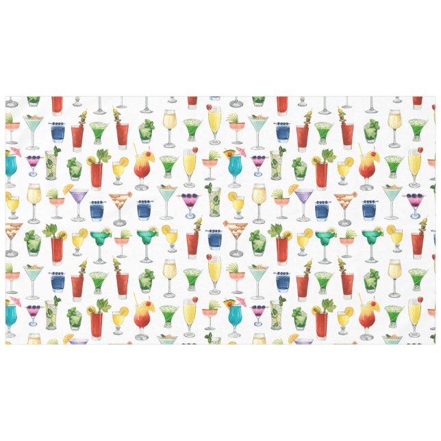Vivid Watercolor Cocktail Pattern Tote Bag Tablecloth (Front (Horizontal))