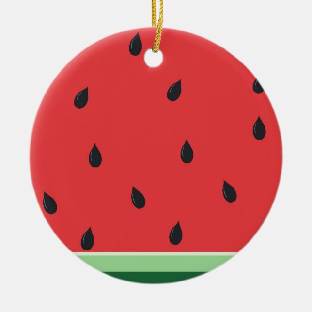Vivid Watermelon Ceramic Tree Decoration (Front)
