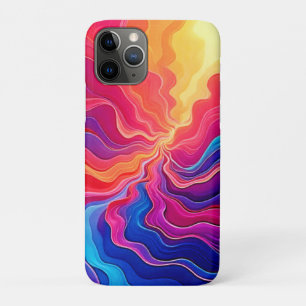 Vivid Waves: Abstract Neon Energy Flow Art Case-Mate iPhone Case