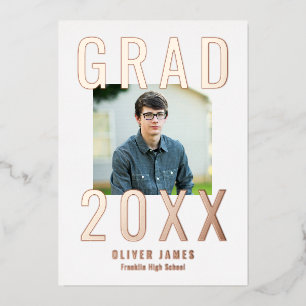 Vivid Year Foil Graduation Announcement Invite
