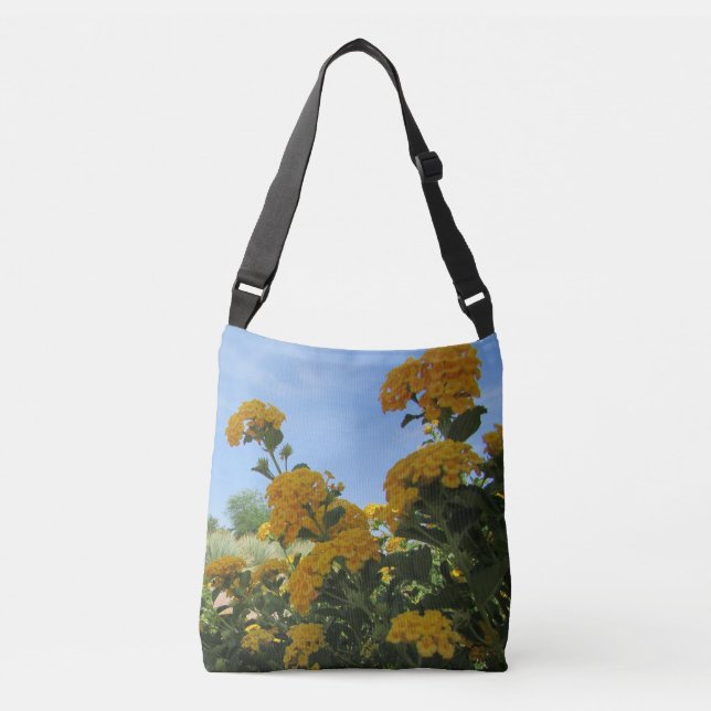 Vivid Yellow Flower Bloom Lantana Photograph Crossbody Bag (Front)
