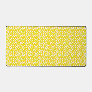 Vivid Yellow Pattern Abstract Design Desk Mat