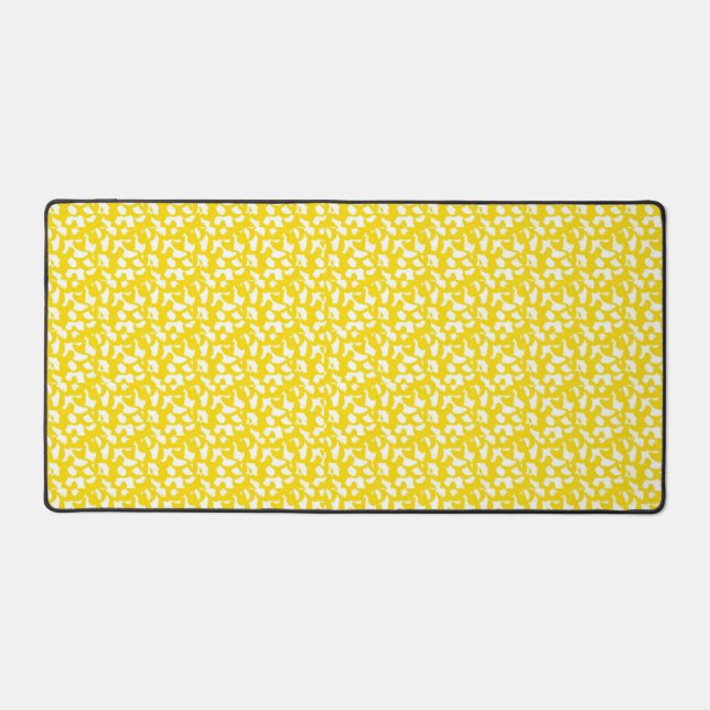 Vivid Yellow Pattern Abstract Design  Desk Mat (Front)