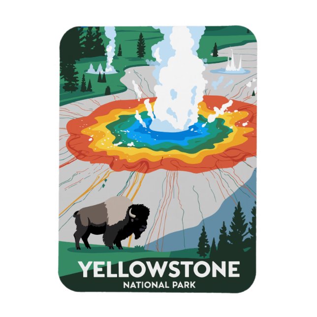 Vivid Yellowstone National Park Magnet (Vertical)