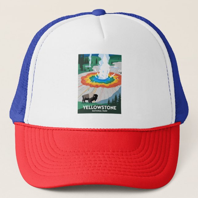 Vivid Yellowstone National Park Trucker Hat (Front)