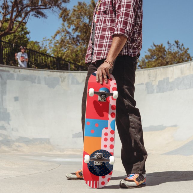 Vividly-coloured background with circles and shape skateboard (Outdoor 2)