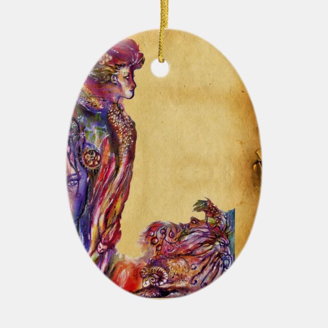 VIVIEN AND MERLIN CERAMIC TREE DECORATION (Front)