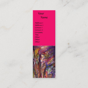 VIVIEN AND MERLIN Pink Purple Fuchsia Fantasy Mini Business Card