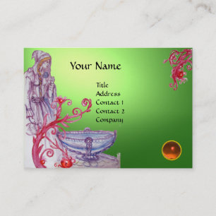 VIVIEN MONOGRAM gem green white orange Business Card