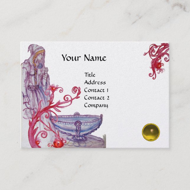 VIVIEN MONOGRAM gem yellow metallic pearl Business Card (Front)