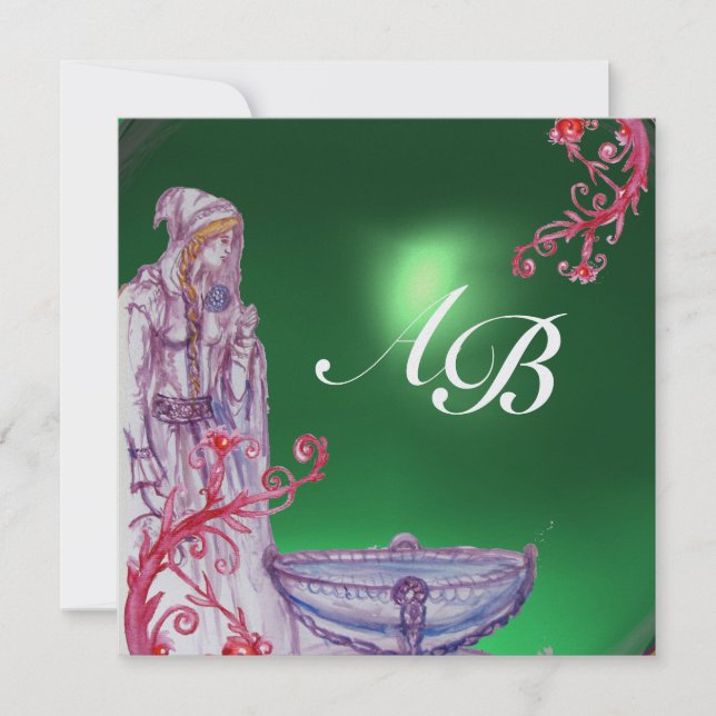 VIVIEN MONOGRAM green  ice Invitation (Front)