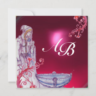 VIVIEN MONOGRAM red ruby Invitation